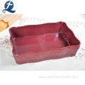 Hotel Restaurant Oven Safe Stoneware Embossed Bakeware